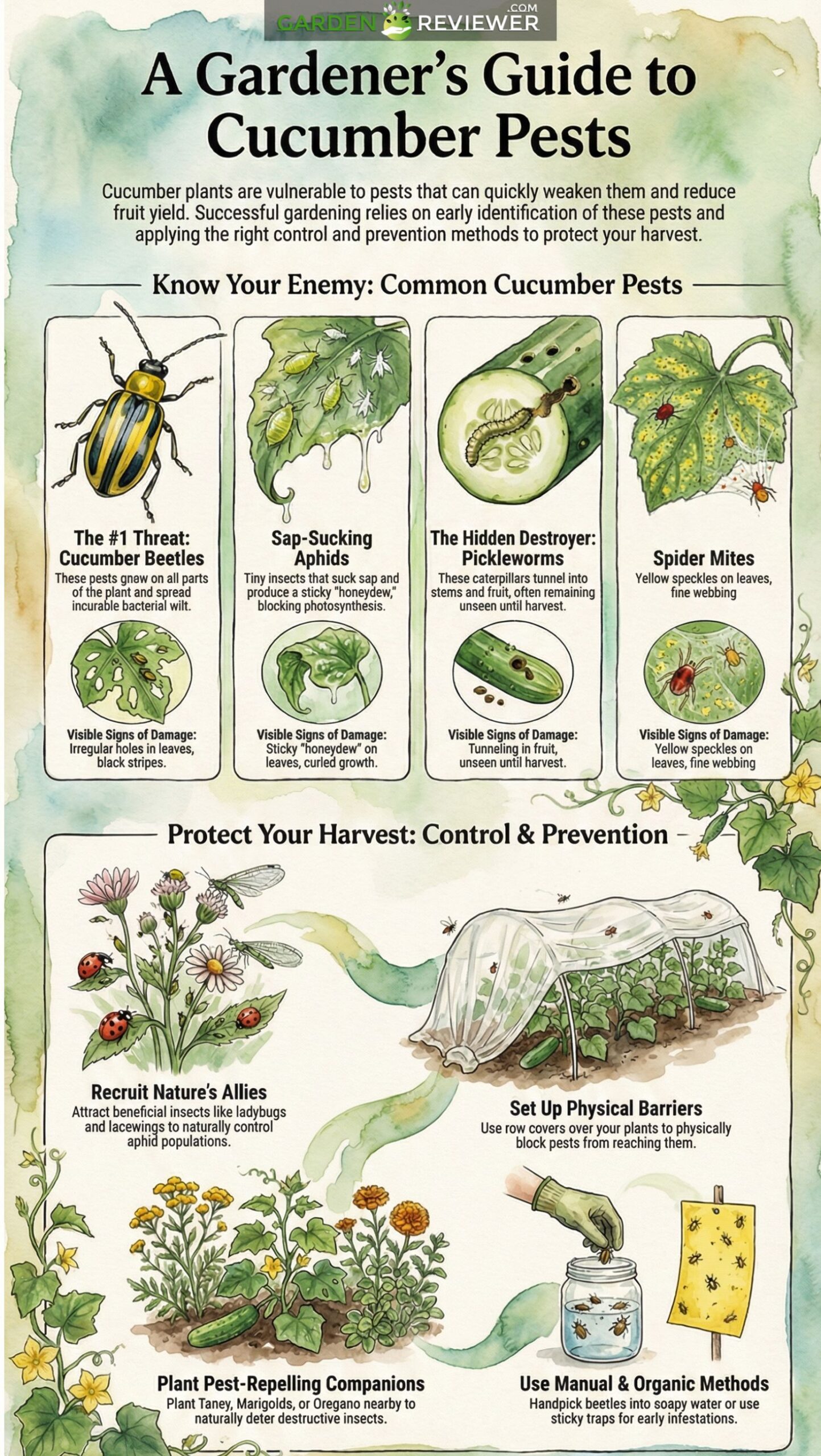 Identify bugs that eat cucumber plants